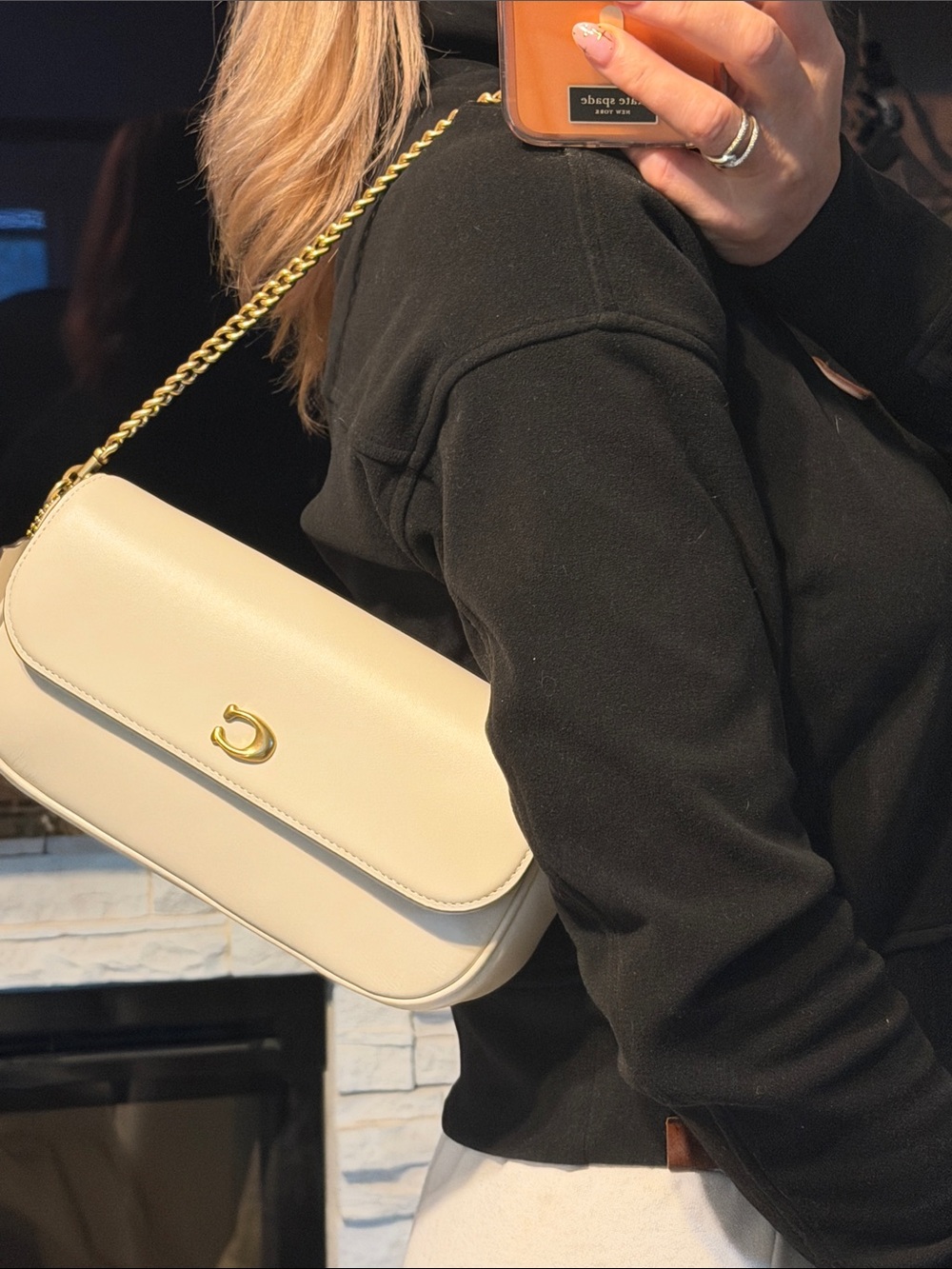 Coach Brook Small Leather Flap Slim Shoulder Bag